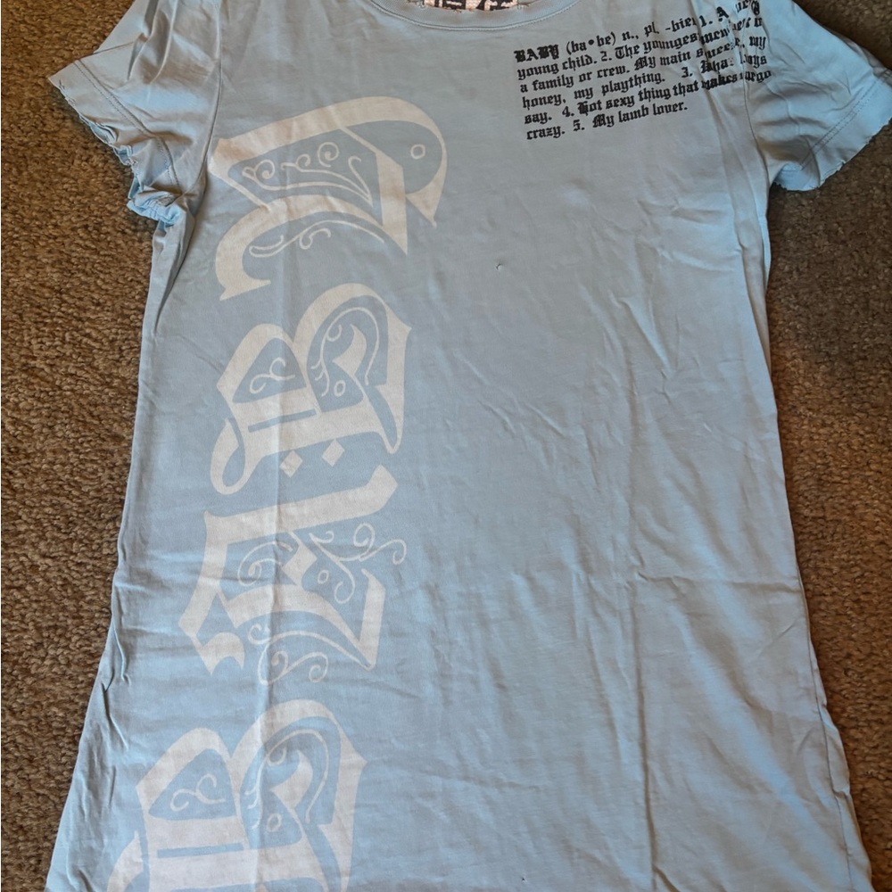 Harajuku Lovers Baby Light Blue Short Sleeve Tee with White Graphic